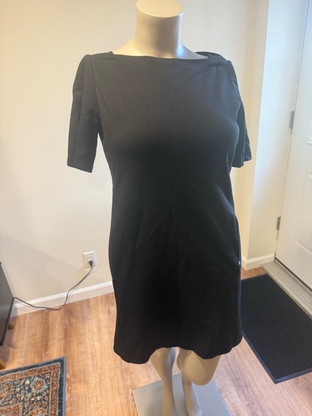 Lafayette 148 New York Cyra Square-Neck Dress w/ Lace Insets WOMEN Size XL